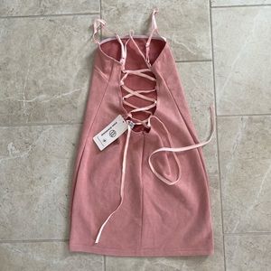 Pink Diamond NWT Baby Pink Suede Bodycon